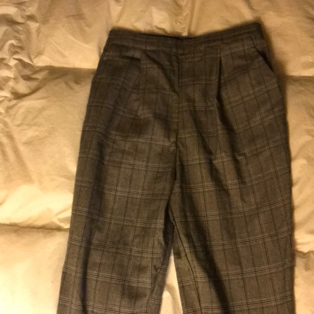 Plaid print pants
